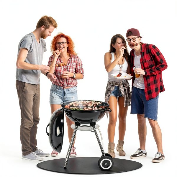Apipi Fire Pit Mat Fiberglass Heatproof Outdoor Black-1