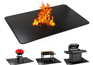 Vsvgmoq Under Grill Mat Fire Resistant Fiberglass Silicone-0