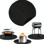 Apipi Fire Pit Mat Fiberglass Heatproof Outdoor Black-0
