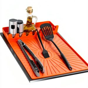 Nuorest Silicone Griddle Mat Grill Accessory Utensil Holder-0