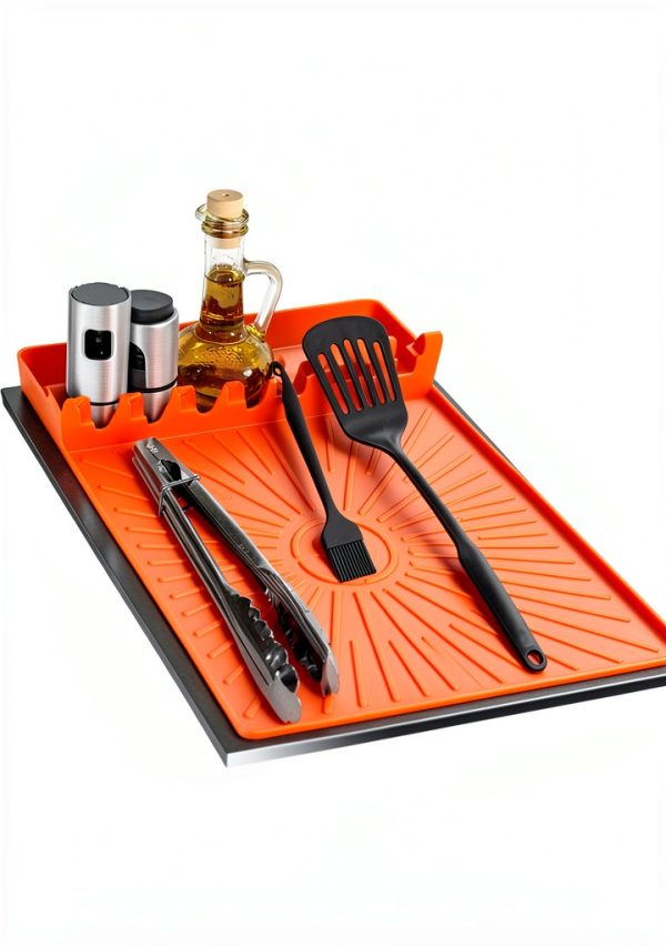 Nuorest Silicone Griddle Mat Grill Accessory Utensil Holder-0
