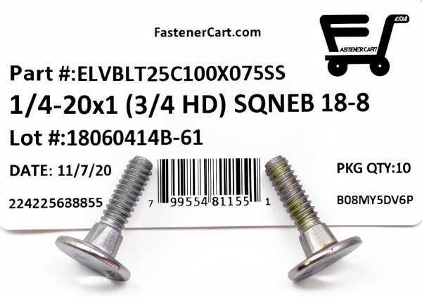 FAS Stainless Steel Elevator Bolts QC Inspected Lot-1