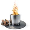 Huchiz Fire Pit Mat Glossy Black 36in Round Protective Silicone Coated-1