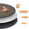 Huchiz Fire Pit Mat Glossy Black 36in Round Protective Silicone Coated-2