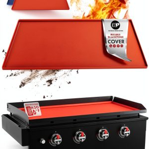 Kitchen Perfection 36" Blackstone Griddle Cover Orange Silicone-0