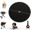 Huchiz Fire Pit Mat Glossy Black 36in Round Protective Silicone Coated-5
