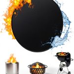 Huchiz Fire Pit Mat Glossy Black 36in Round Protective Silicone Coated-0