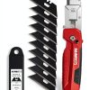 Utility Knife KAIWEETS 2 in 1 Folding Box Cutter with SK2 Blades Red-4