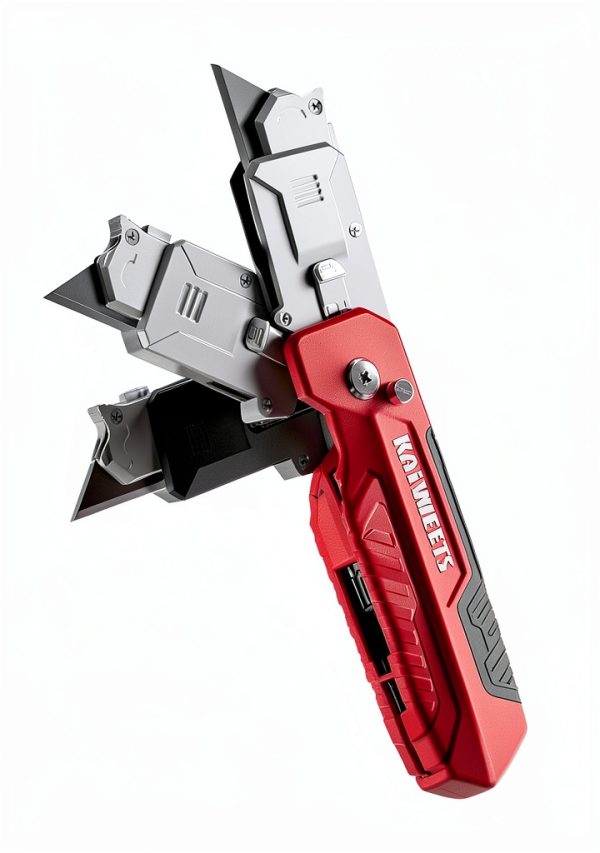Utility Knife KAIWEETS 2 in 1 Folding Box Cutter with SK2 Blades Red-2