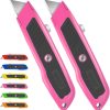 DIYSELF Box Cutter 2-Pack Retractable Heavy Duty Utility Knife Pink-0