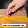 DIYSELF Box Cutter 2-Pack Retractable Heavy Duty Utility Knife Pink-2