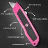 DIYSELF Box Cutter 2-Pack Retractable Heavy Duty Utility Knife Pink-4