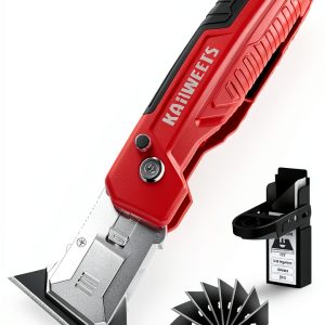 Utility Knife KAIWEETS 2 in 1 Folding Box Cutter with SK2 Blades Red-0