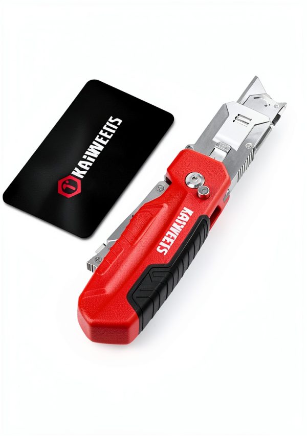 Utility Knife KAIWEETS 2 in 1 Folding Box Cutter with SK2 Blades Red-6
