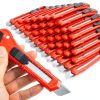Box Cutter DIYSELF 30 Pack Utility Knife 18mm Snap-Off Blade Black-0