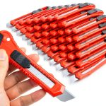 Box Cutter DIYSELF 30 Pack Utility Knife 18mm Snap-Off Blade Black-0