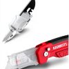 Utility Knife KAIWEETS 2 in 1 Folding Box Cutter with SK2 Blades Red-3