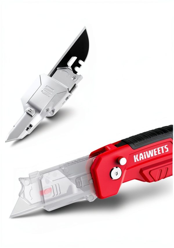 Utility Knife KAIWEETS 2 in 1 Folding Box Cutter with SK2 Blades Red-3