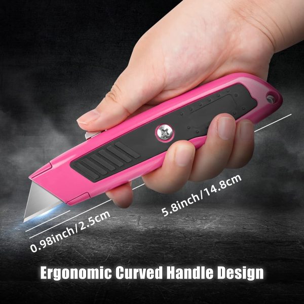 DIYSELF Box Cutter 2-Pack Retractable Heavy Duty Utility Knife Pink-1