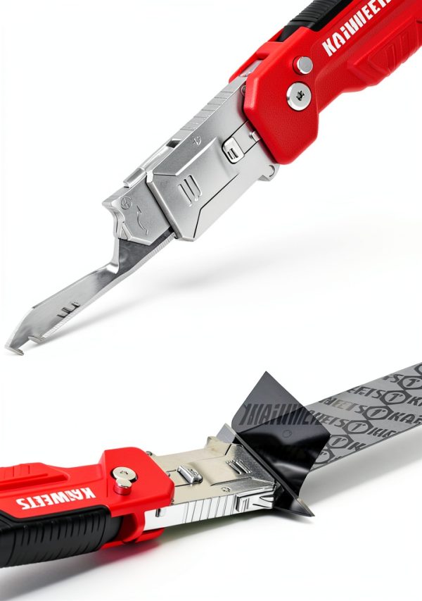 Utility Knife KAIWEETS 2 in 1 Folding Box Cutter with SK2 Blades Red-7